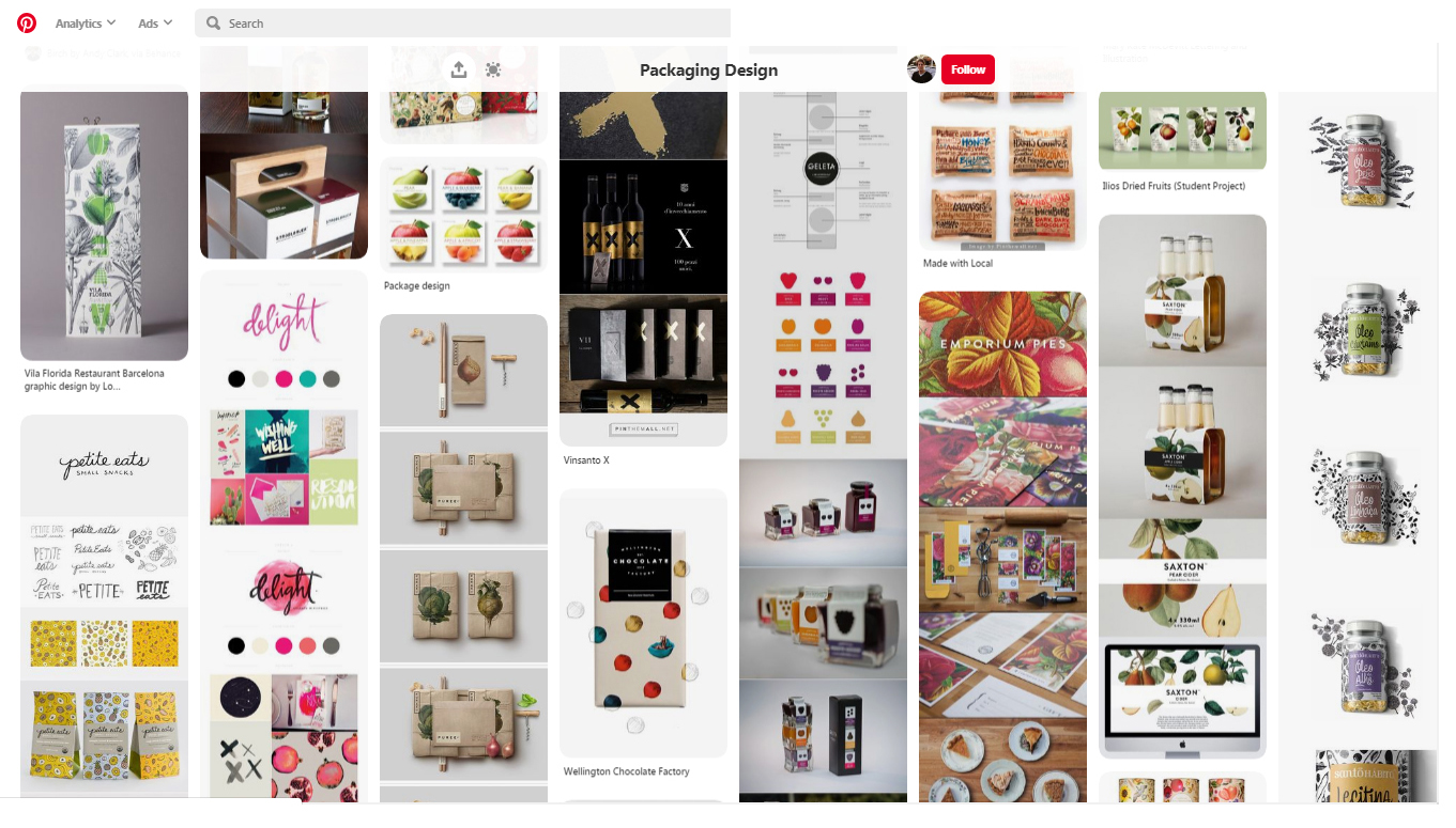 packaging pinterest board