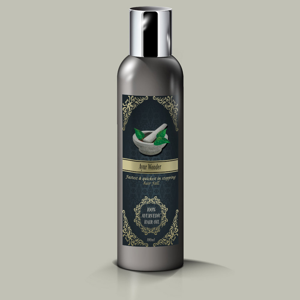 amazing hair oil bottle label design