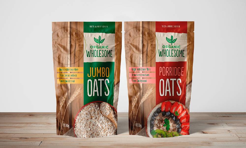 cereal oats pouch packaging design 