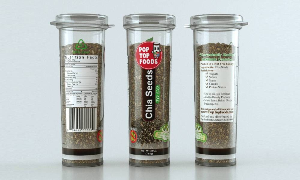 black chia seeds packaging design 