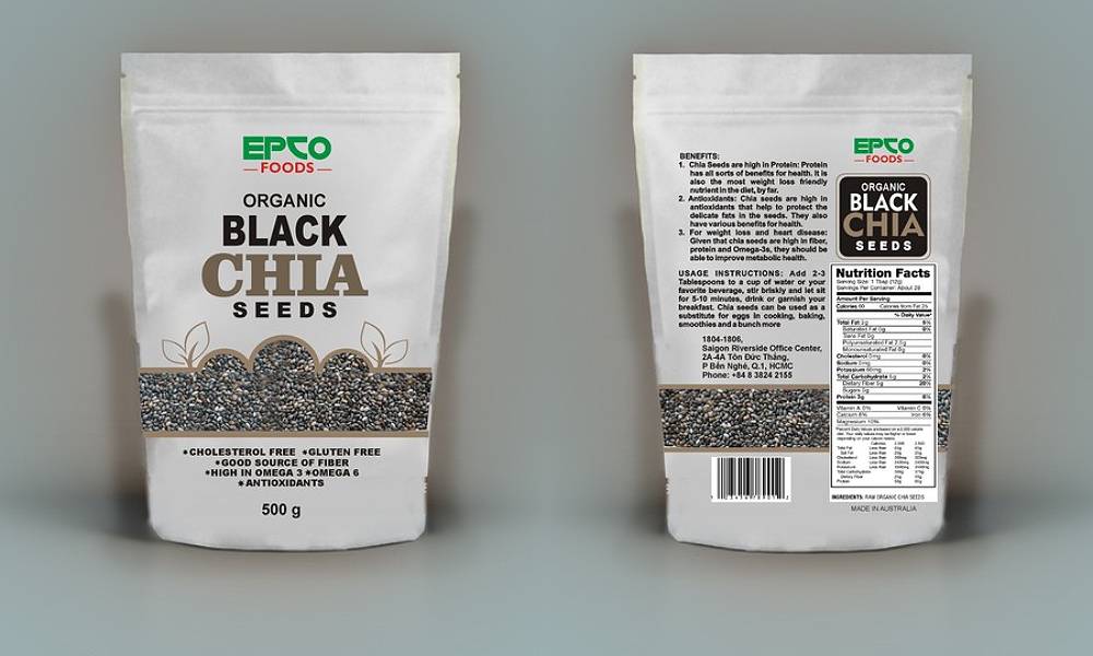 chia seeda packaging design 