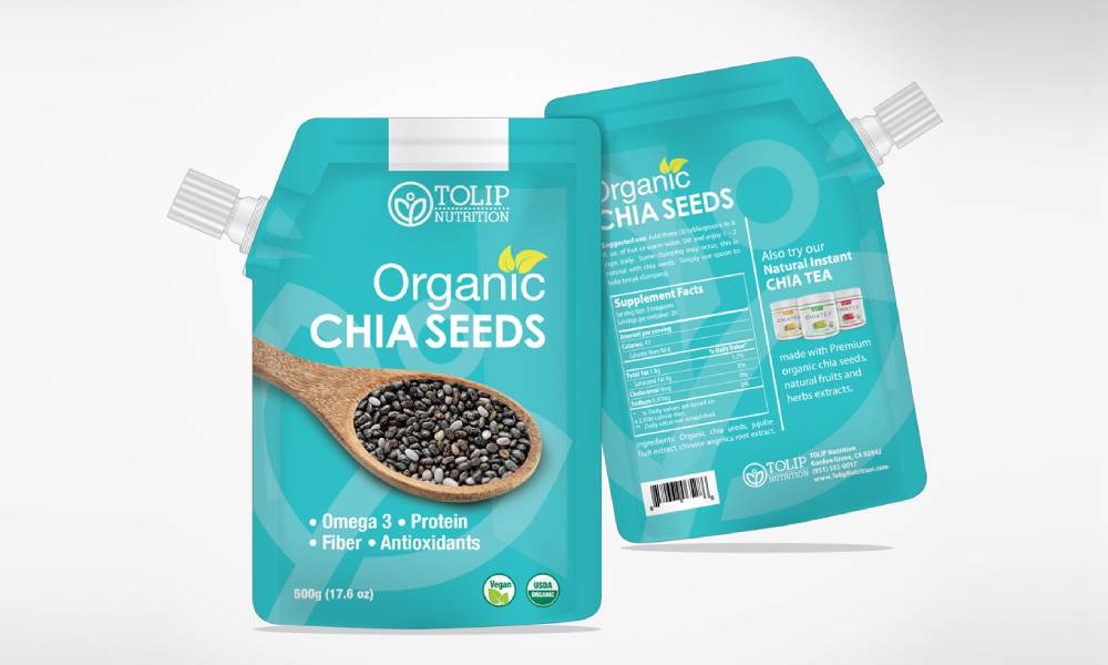 chia seeds pouch packaging design 