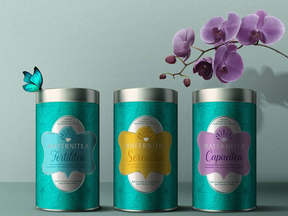 tea jar label design 