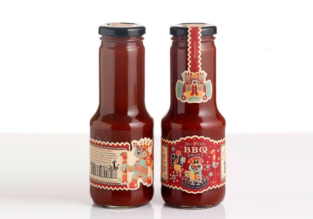 creative bbq sauce label design 