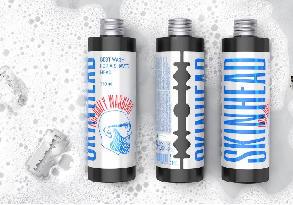 creative shampoo label design 