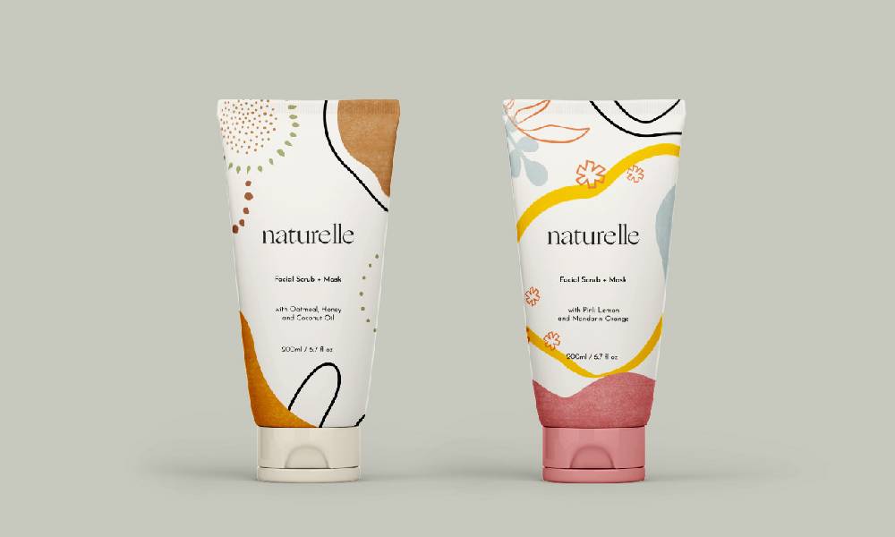 face wash tube packaging design 