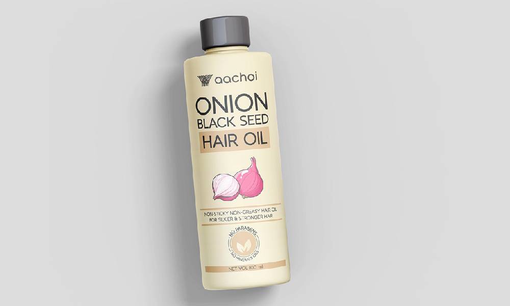 hair oil label design 