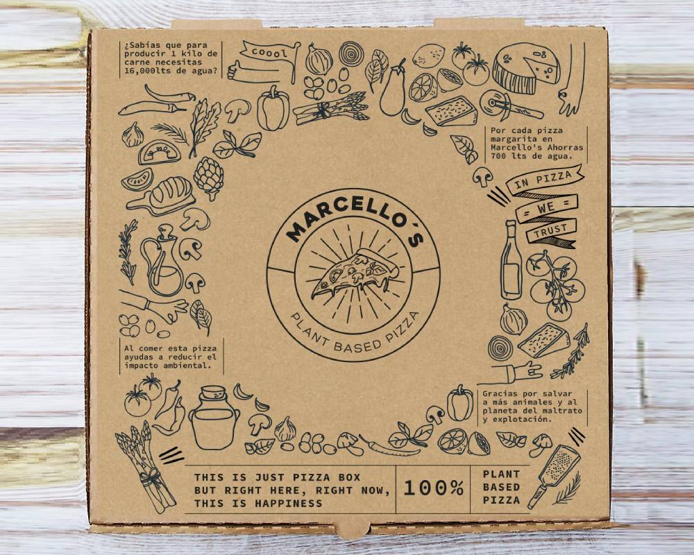 brown pizza box