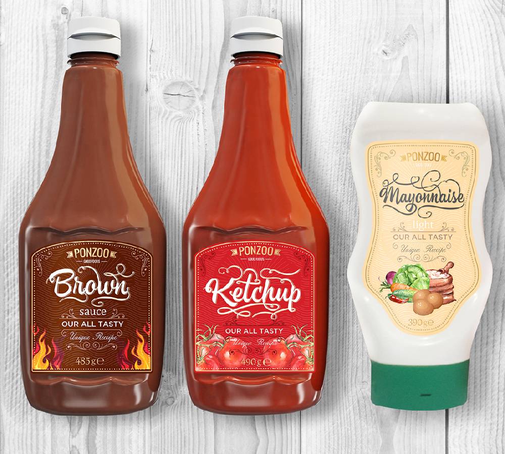 sauce squeeze label design