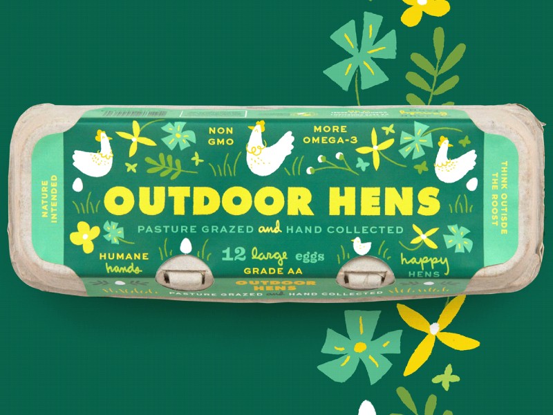 egg box label design