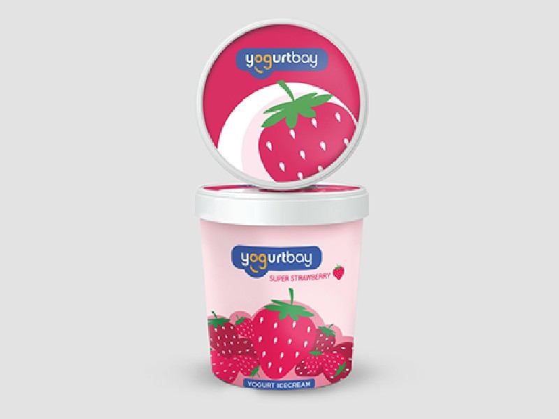 yogurt cup label design